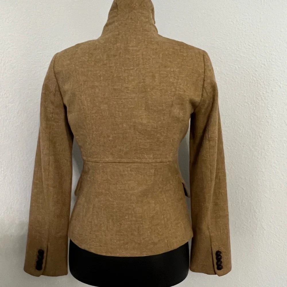 J. Crew Bella Wool Herringbone Blazer jacket in Tan 0 XS - Picture 4 of 6